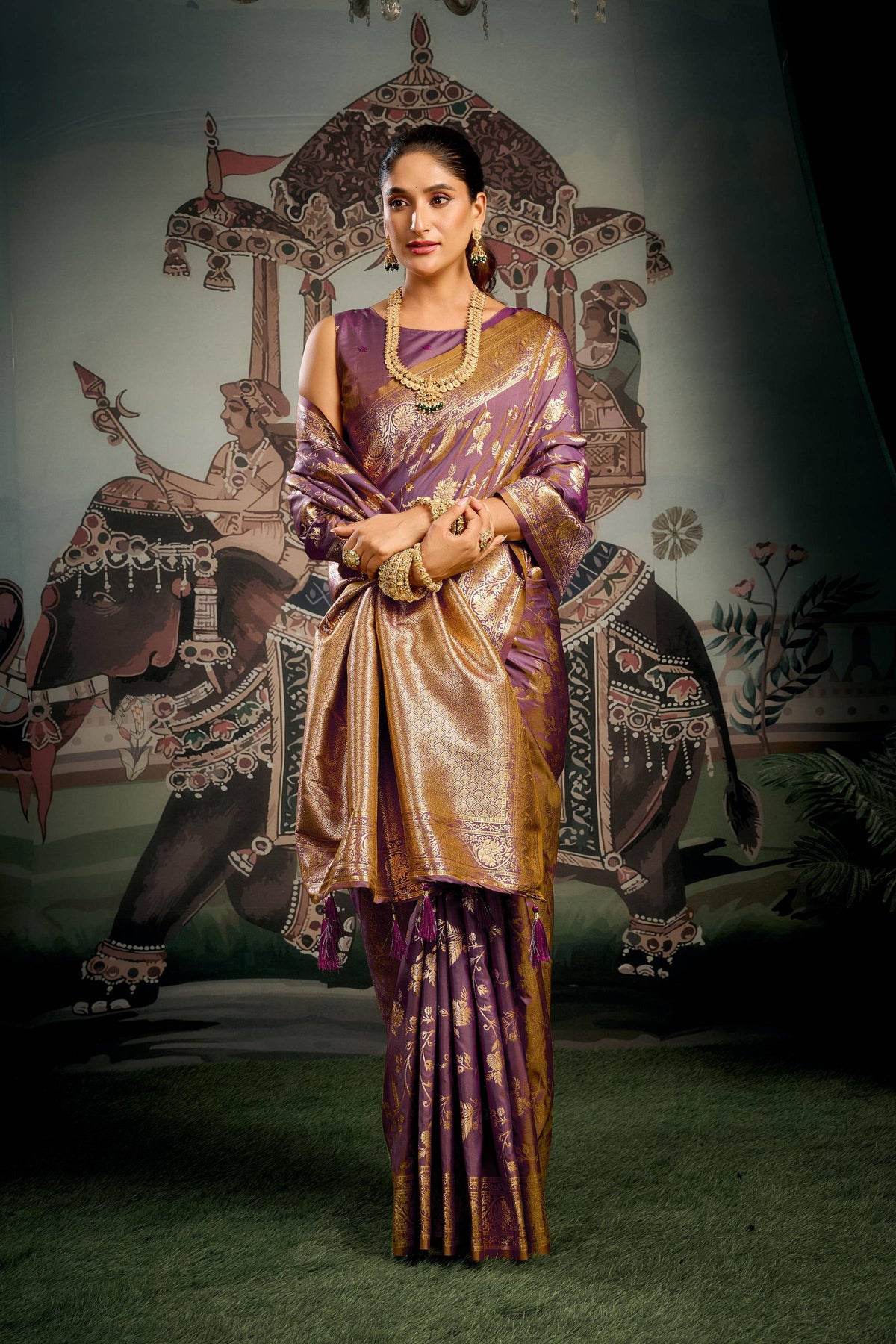 Jyoti Fashion Women's Wine Premium Soft Silk Zari Woven Saree with Blouse | Grocsy