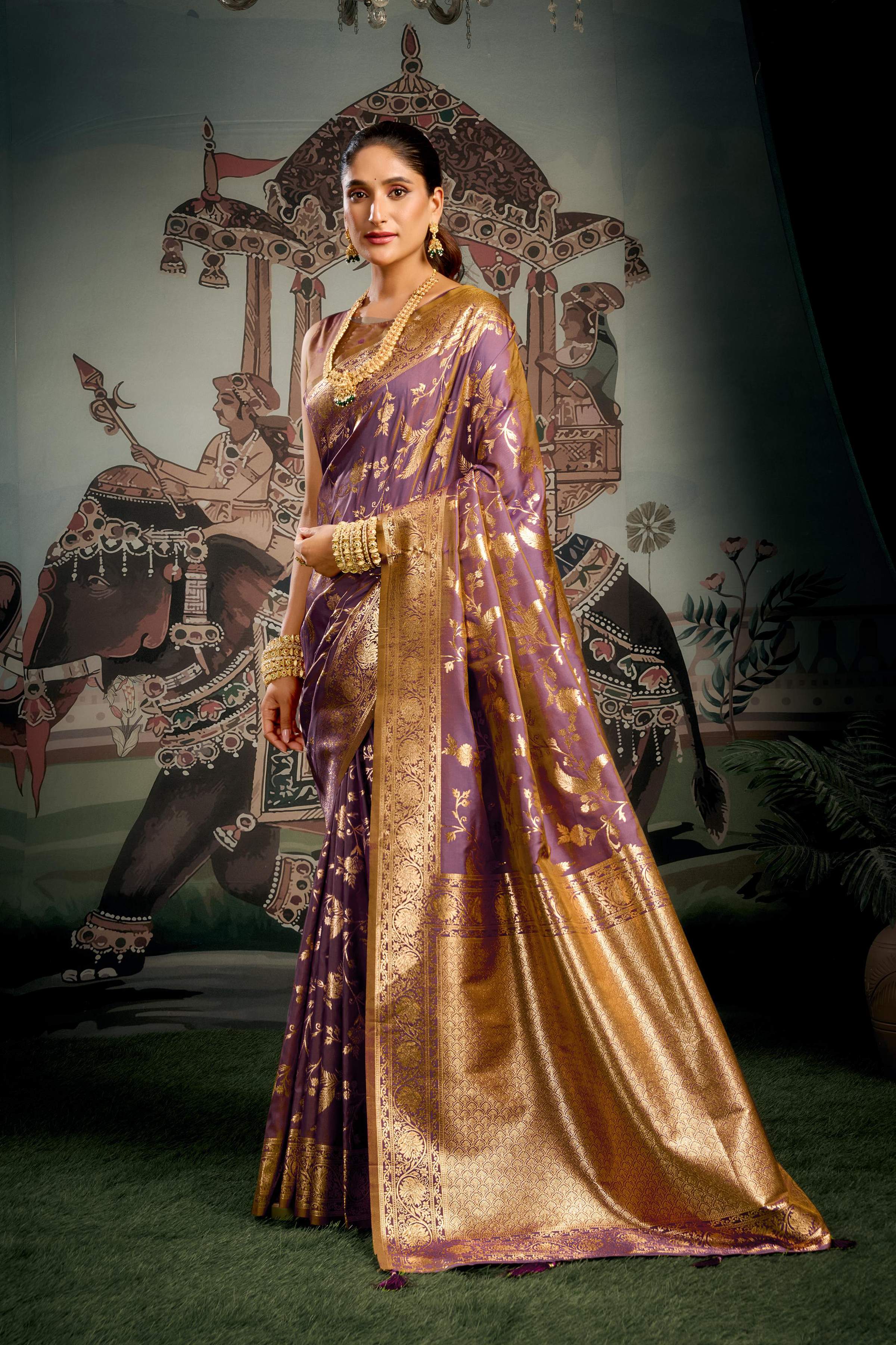 Jyoti Fashion Women's Wine Premium Soft Silk Zari Woven Saree with Blouse | Grocsy