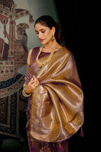 Jyoti Fashion Women's Wine Premium Soft Silk Zari Woven Saree with Blouse | Grocsy