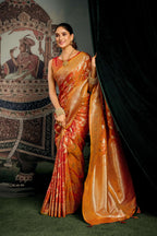 Jyoti Fashion Women's Orange Premium Soft Silk Zari Woven Saree with Blouse | Grocsy