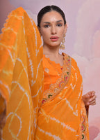 Jyoti Fashion Women's Mustard Coding Sequence Georgette Saree with Blouse | Grocsy