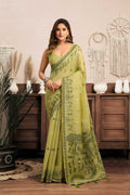 Jyoti Fashion Women's Green Modal Art Silk Warli Work Saree with Blouse | Grocsy