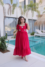 Jyoti Fashion Pink Fendi Silk Beads Embroidered Designer Anarkali Set | Grocsy