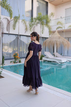 Jyoti Fashion Wine Fendi Silk Beads Embroidered Designer Anarkali Set | Grocsy