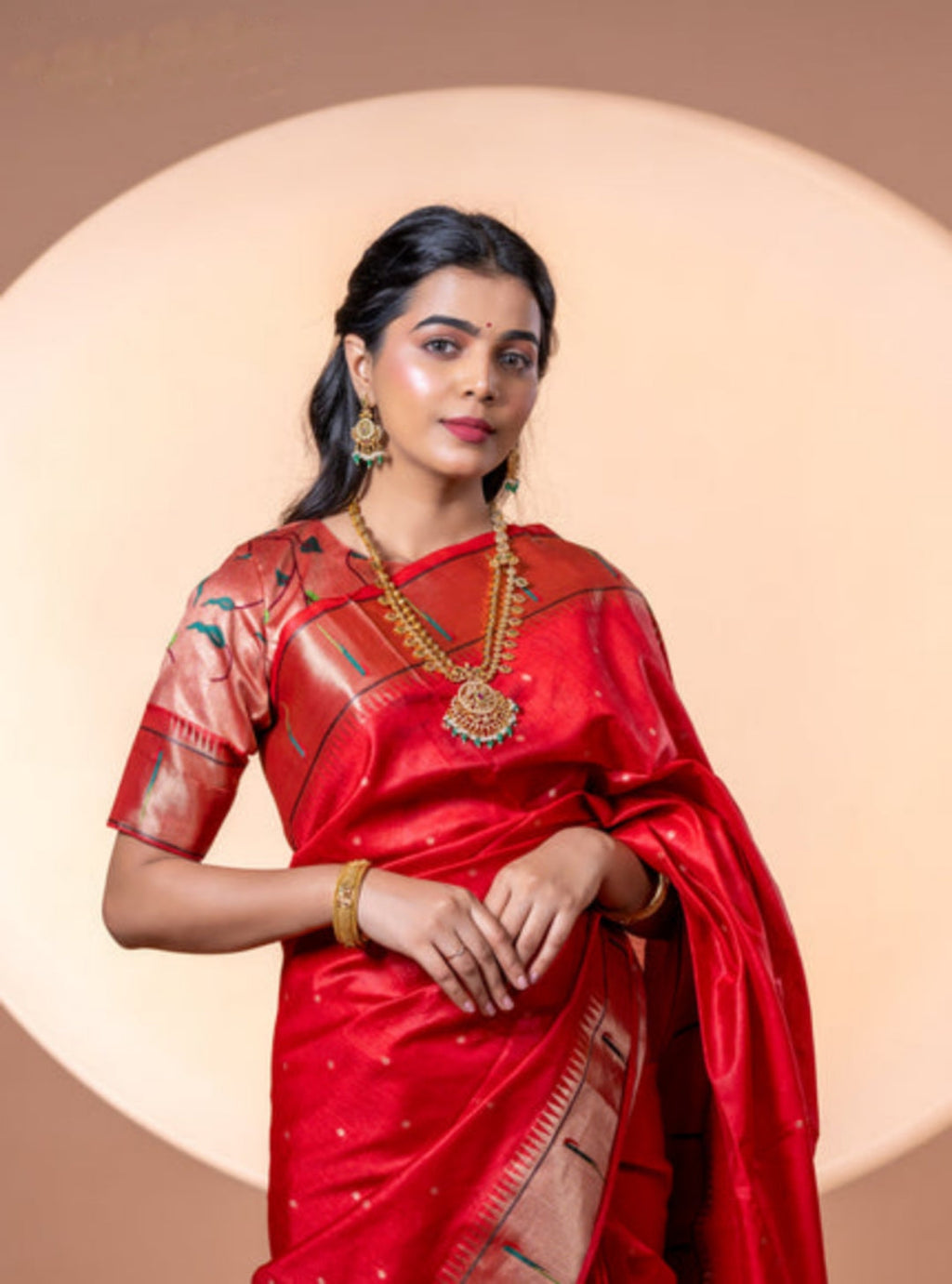 Jyoti Fashion Women's Maroon Soft Khadi Raw Silk Zari Woven Saree with Blouse | Grocsy