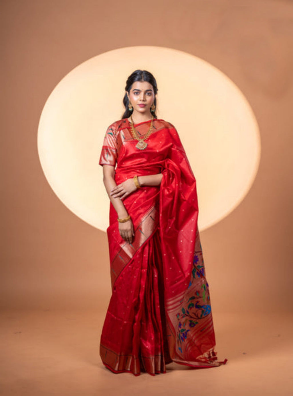 Jyoti Fashion Women's Maroon Soft Khadi Raw Silk Zari Woven Saree with Blouse | Grocsy