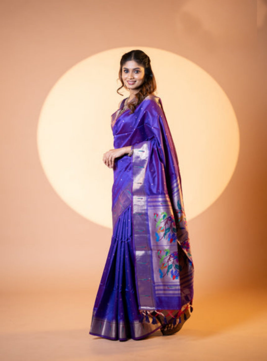 Jyoti Fashion Women's Royal Blue Soft Khadi Raw Silk Zari Woven Saree with Blouse | Grocsy