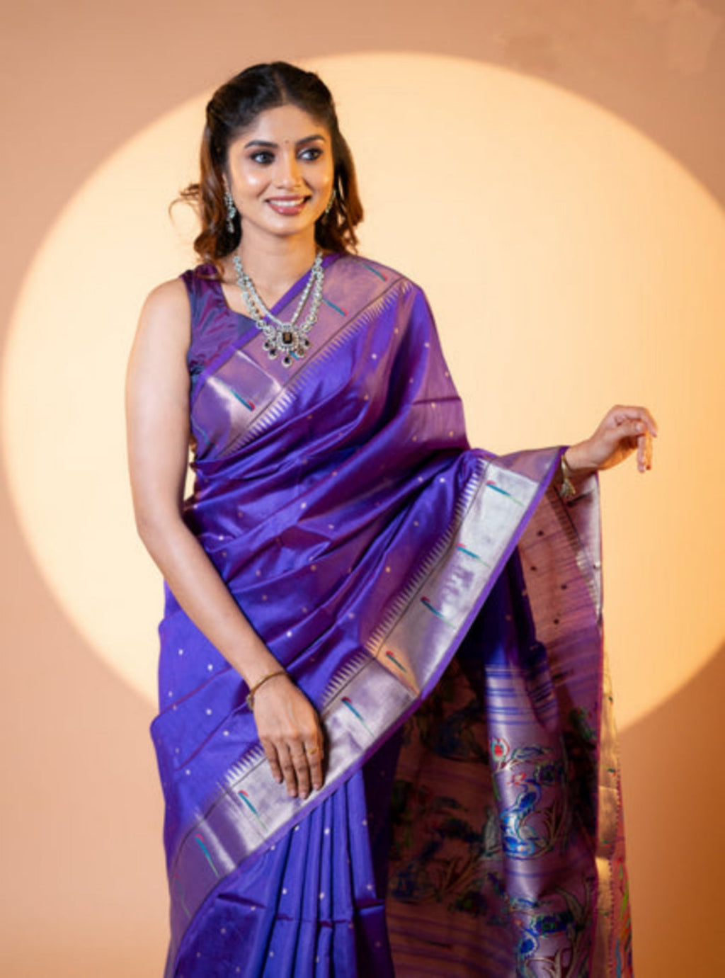 Jyoti Fashion Women's Royal Blue Soft Khadi Raw Silk Zari Woven Saree with Blouse | Grocsy