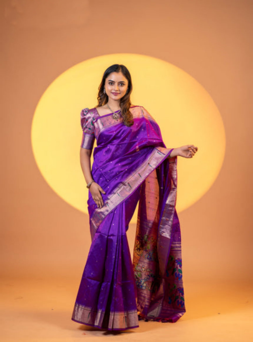 Jyoti Fashion Women's Wine Soft Khadi Raw Silk Zari Woven Saree with Blouse | Grocsy