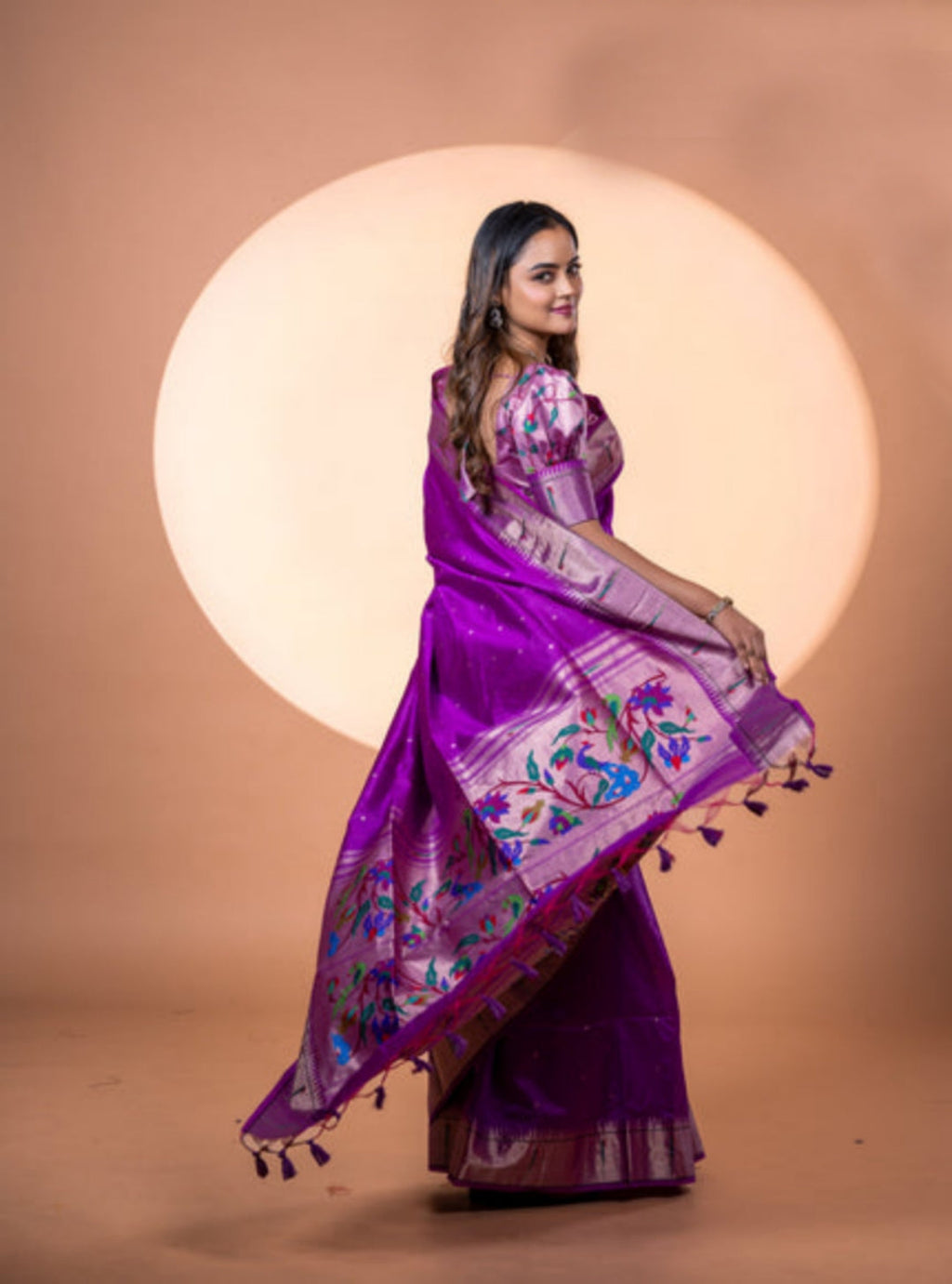 Jyoti Fashion Women's Wine Soft Khadi Raw Silk Zari Woven Saree with Blouse | Grocsy