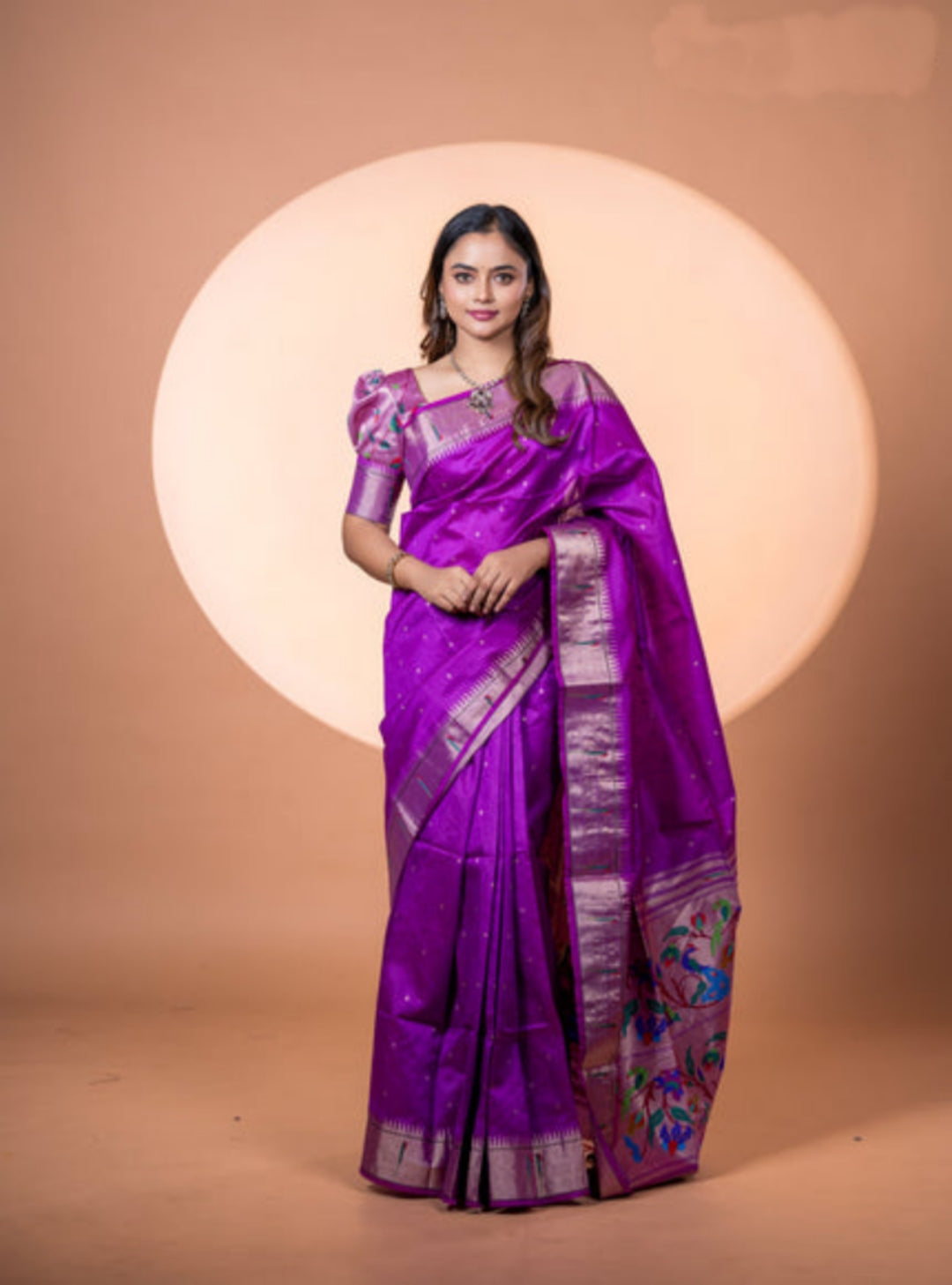 Jyoti Fashion Women's Wine Soft Khadi Raw Silk Zari Woven Saree with Blouse | Grocsy