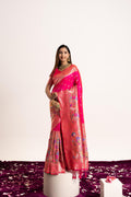 Jyoti Fashion Women's Pink Soft Banarasi Silk Zari Woven Saree with Blouse | Grocsy