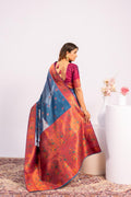 Jyoti Fashion Women's Rama Soft Tissue Silk Zari Woven Saree with Blouse | Grocsy