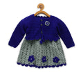 ChutPut Hand knitted Crochet Princess Wool Dress For Baby Girls - Blue | Grocsy