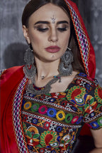 AI Fashion Black Art Silk Designer Navratri Lehenga Choli Collection | Grocsy