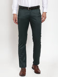 Jainish Men's Olive Tapered Fit Formal Trousers | Grocsy