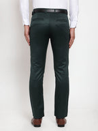 Jainish Men's Olive Tapered Fit Formal Trousers | Grocsy