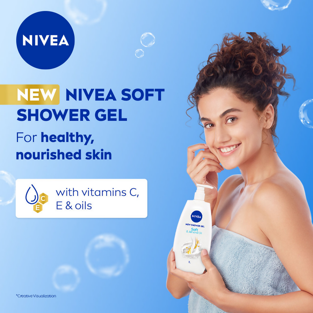Nivea Soft & Almond Oil Shower Gel | Grocsy