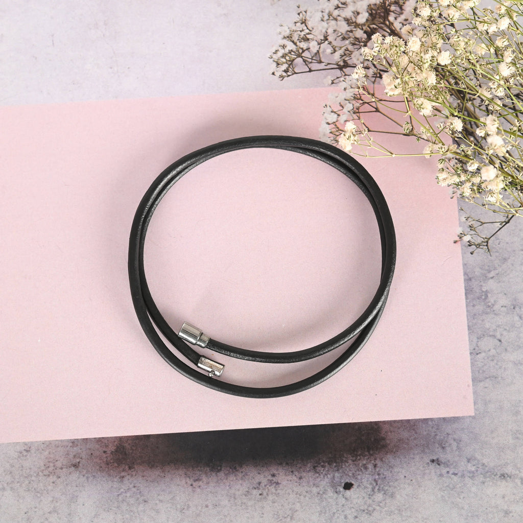 NVR Men Black Wraparound Bracelet | Grocsy