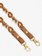 Women's Pack Of 2 Brown Gold Toned Beaded Mask Chains - Ruby Raang | Grocsy