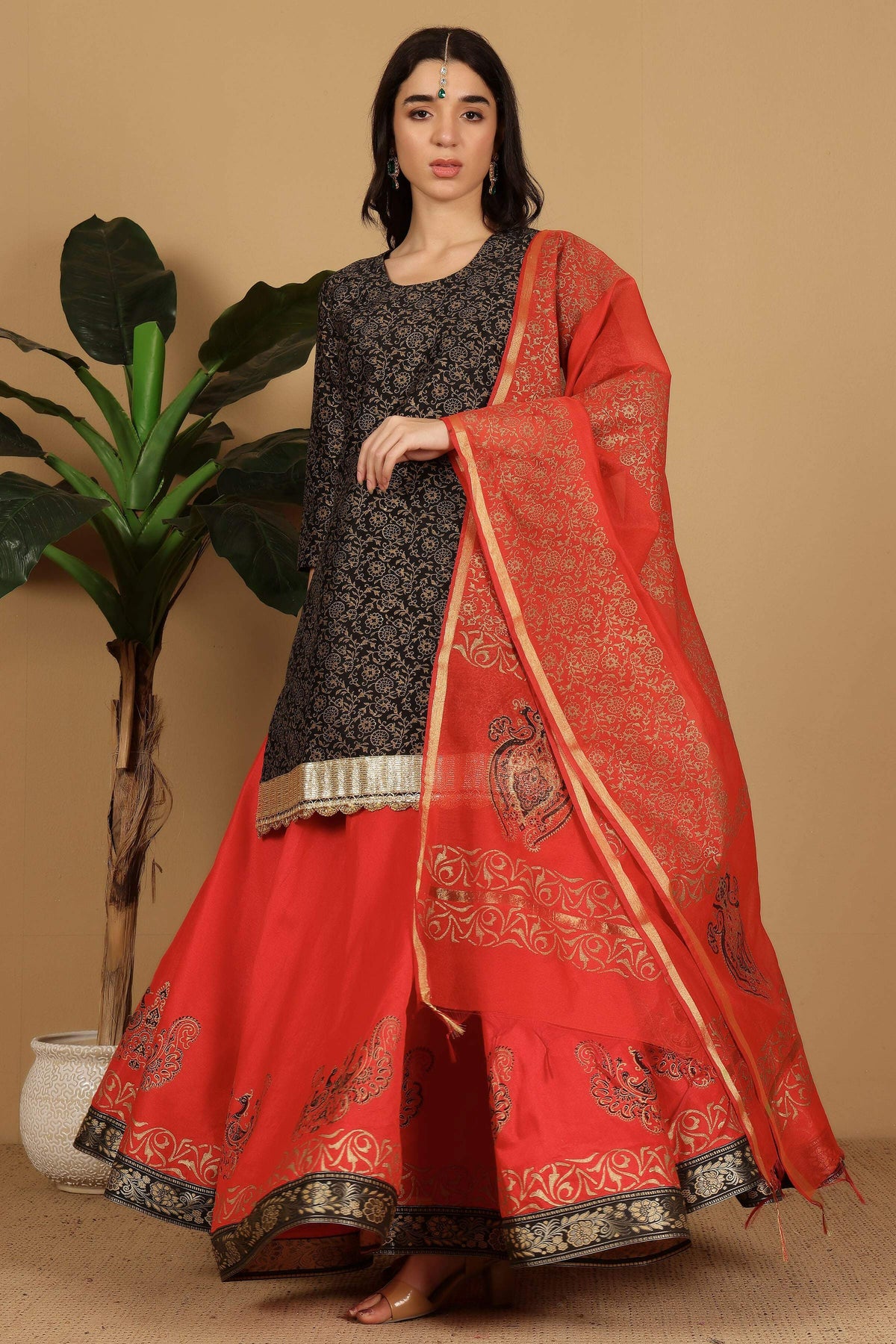 Joban Fashion Black Silk Lehenga Set | Grocsy