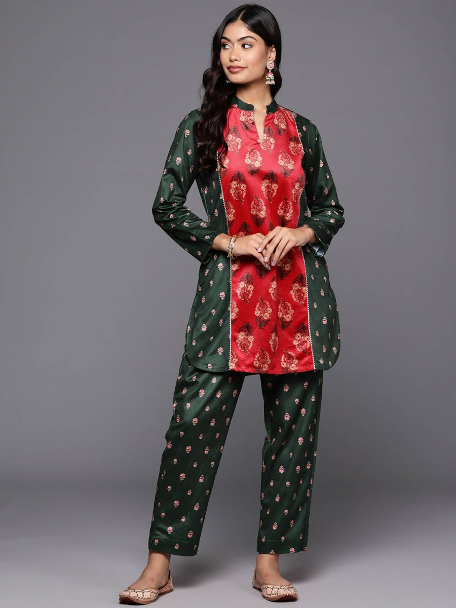 Ahalyaa Women's Traditional Wear Co-ods - Green | Grocsy