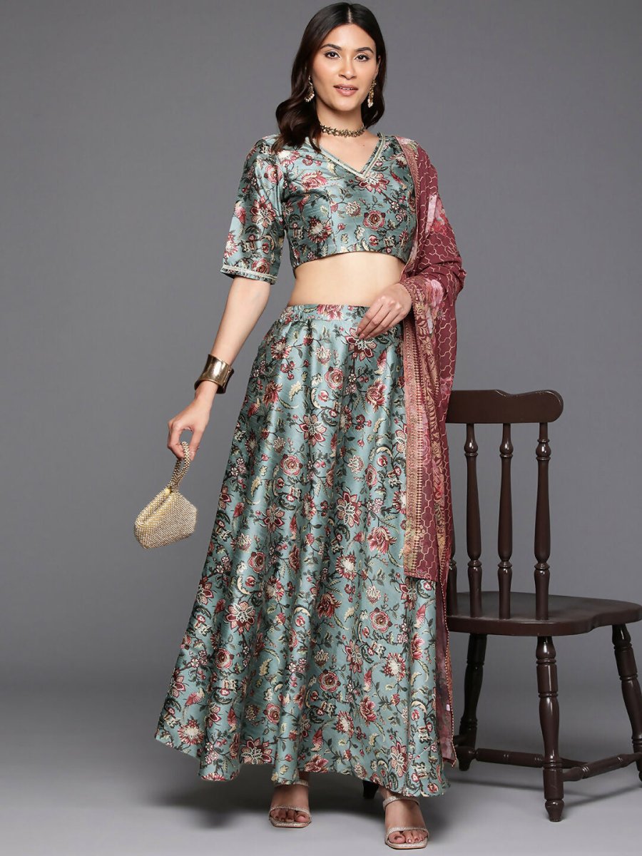 Ahalyaa women's wear Traditional wear lehenga choli - Green | Grocsy