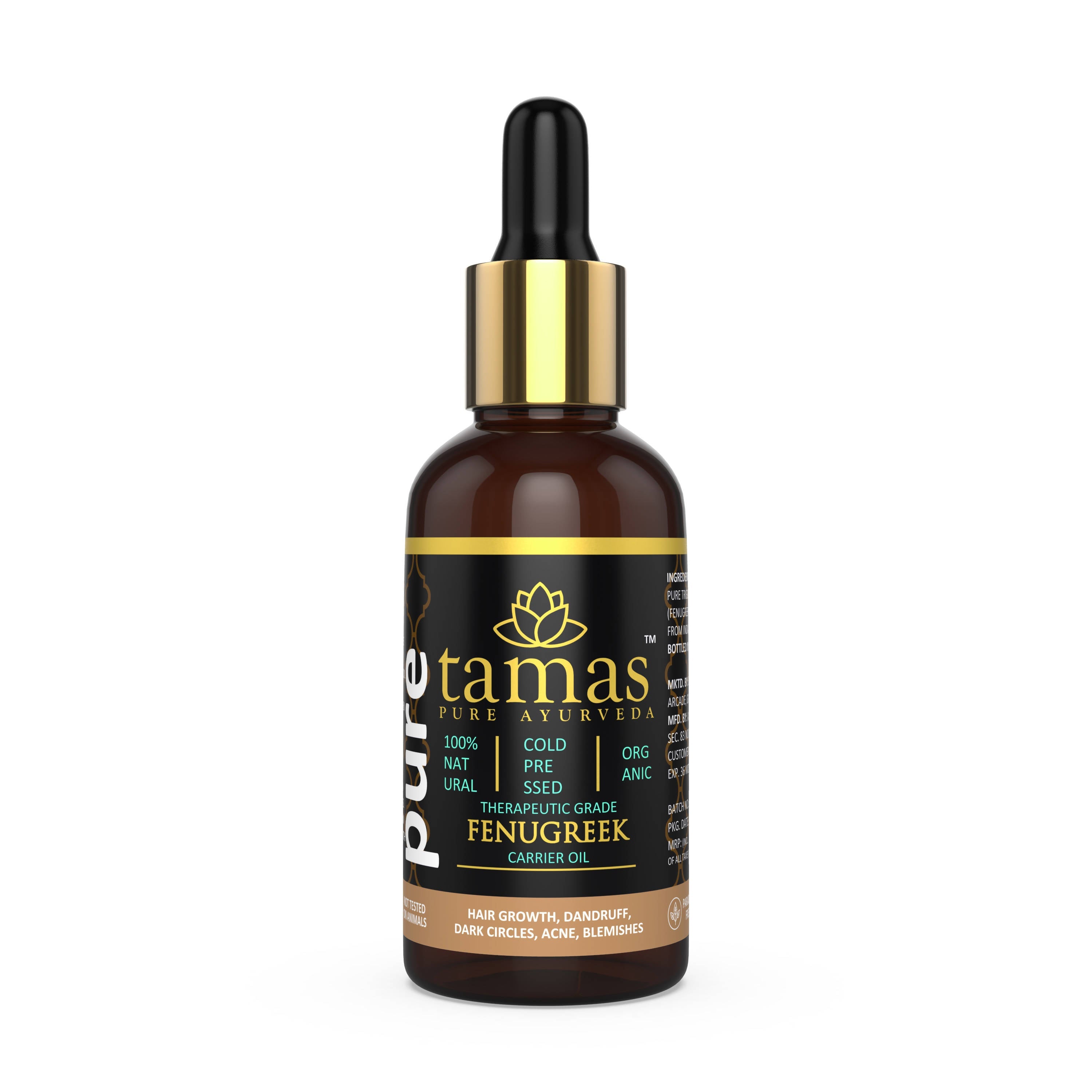 Tamas Pure Ayurveda 100% Organic Fenugreek Cold-Pressed Carrier Oil-USDA Certified Organic | Grocsy