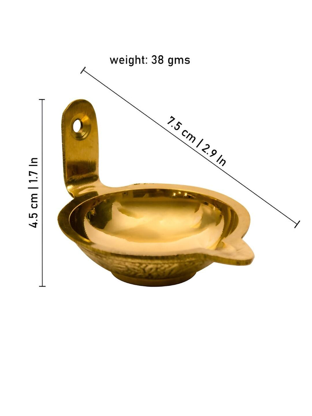Spillbox Gold-Toned Brass Akdam Deewar Round Pooja Essential | Grocsy