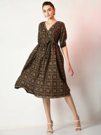 Myshka Women's Multi Empire Printed Dress | Grocsy