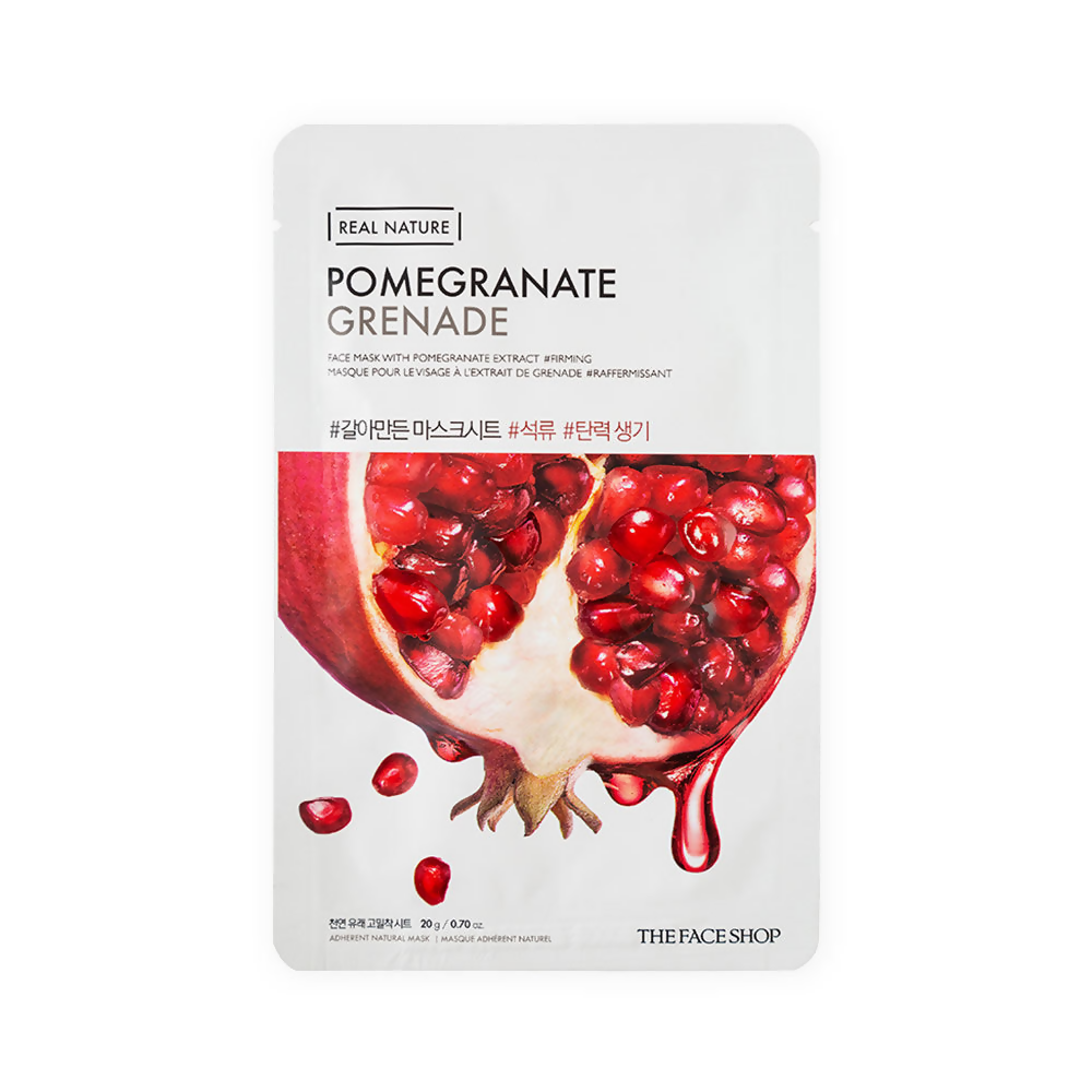 The Face Shop Real Nature Pomegranate Face Mask - Korean Skincare | Grocsy