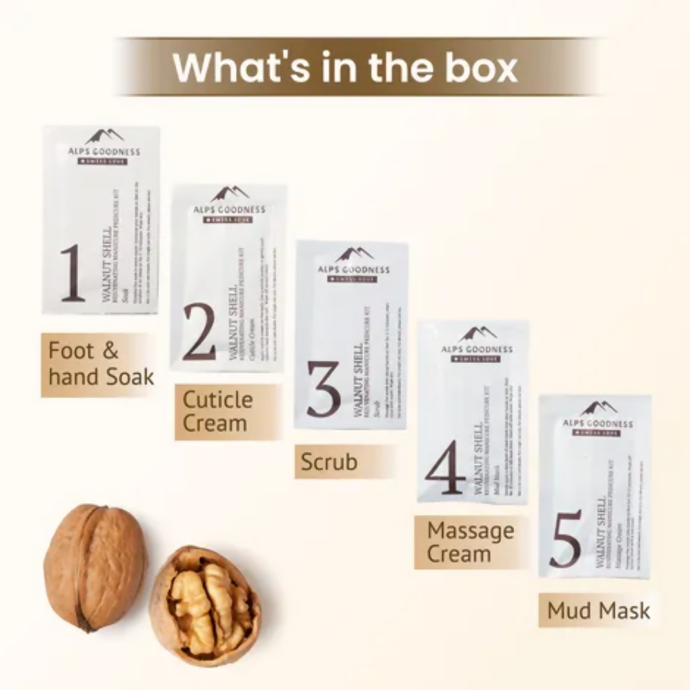 Alps Goodness Walnut Shell Rejuvenating Manicure Pedicure Kit | Grocsy