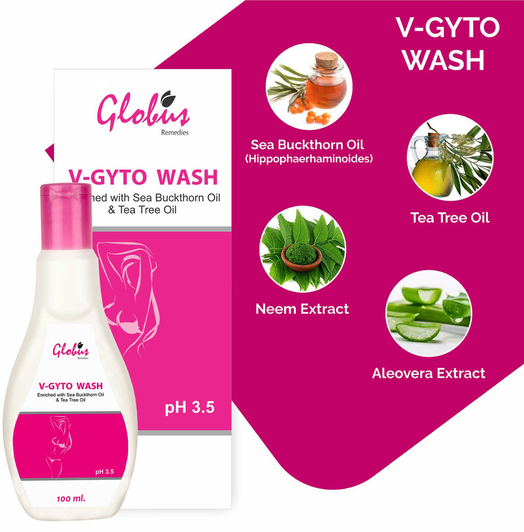 Globus Remedies V - Gyto wash enriched with Sea Buckthorn oil & Tea Tree oil | Grocsy