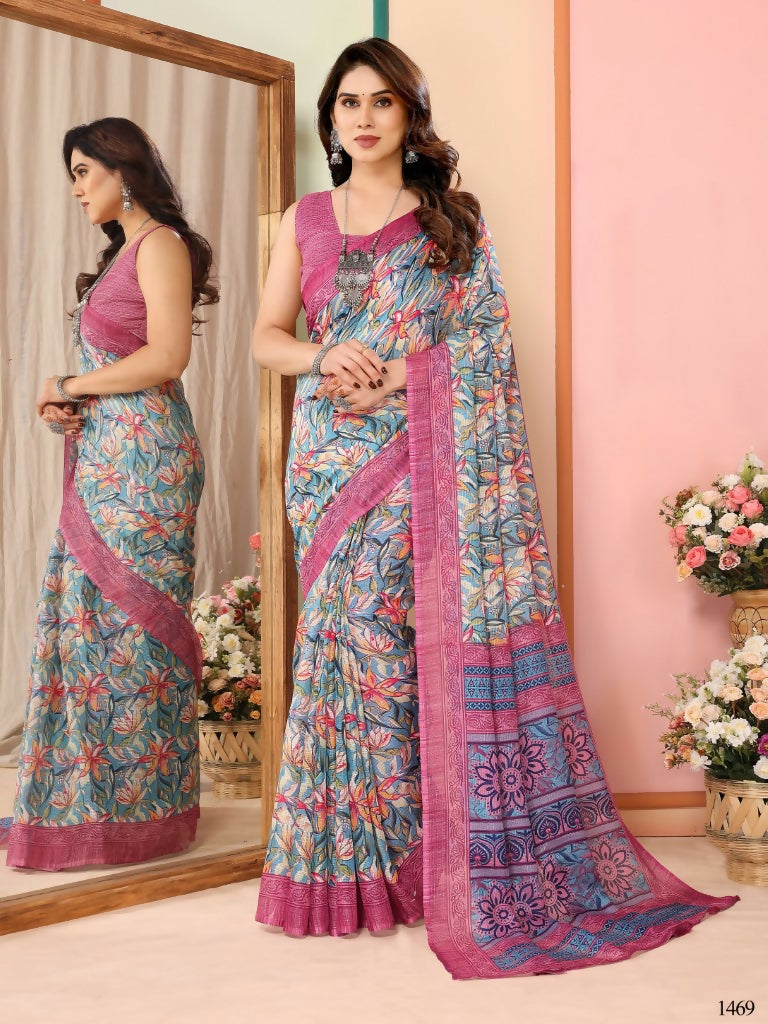 Partywear Designer Pink Kota Doriya Fancy Saree - Dyuti | Grocsy