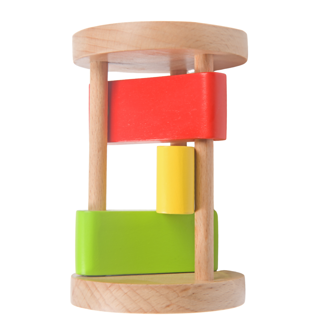 Nesta Toys Wooden Rattle Roll Clacker for Babies (6+ Months), Musical Toy for Sensory Exploration and Fine Motor Skills Development, Montessori Toy | Grocsy