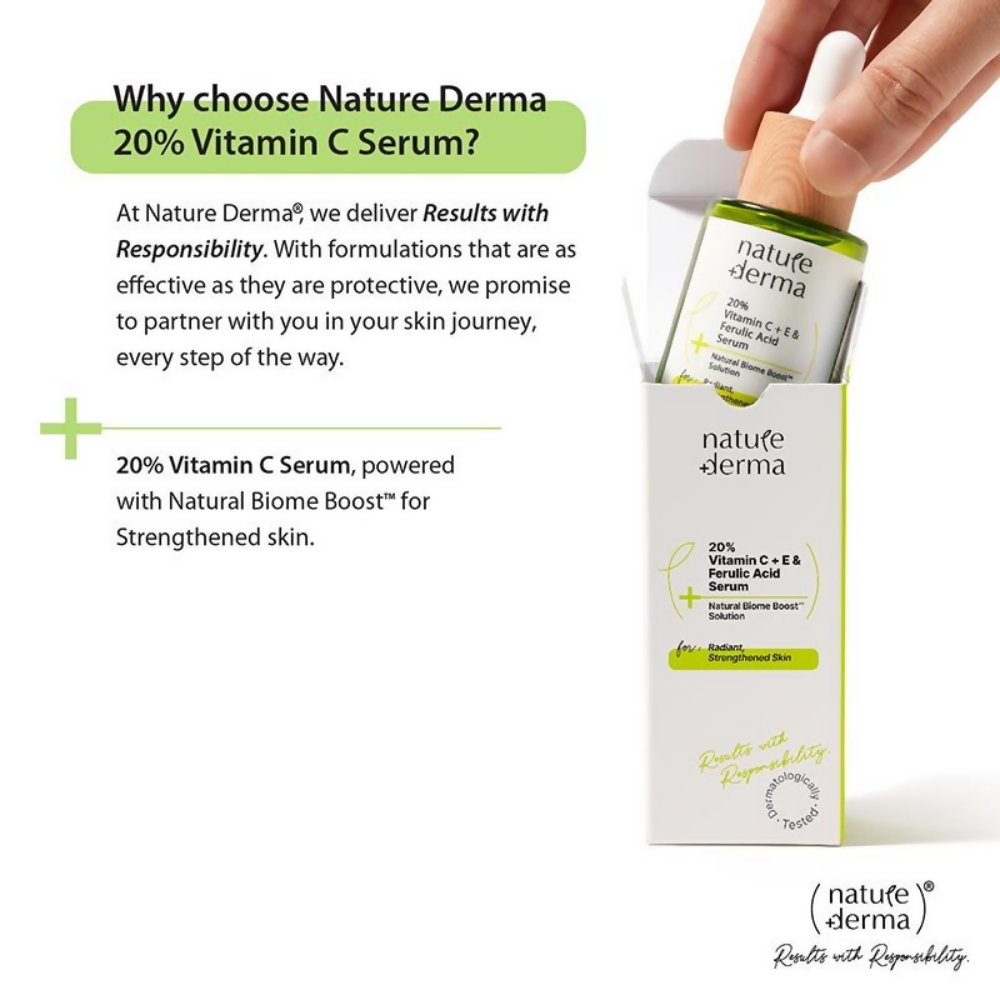 Nature Derma 20% Vitamin C + E & Ferulic Acid Serum | Grocsy