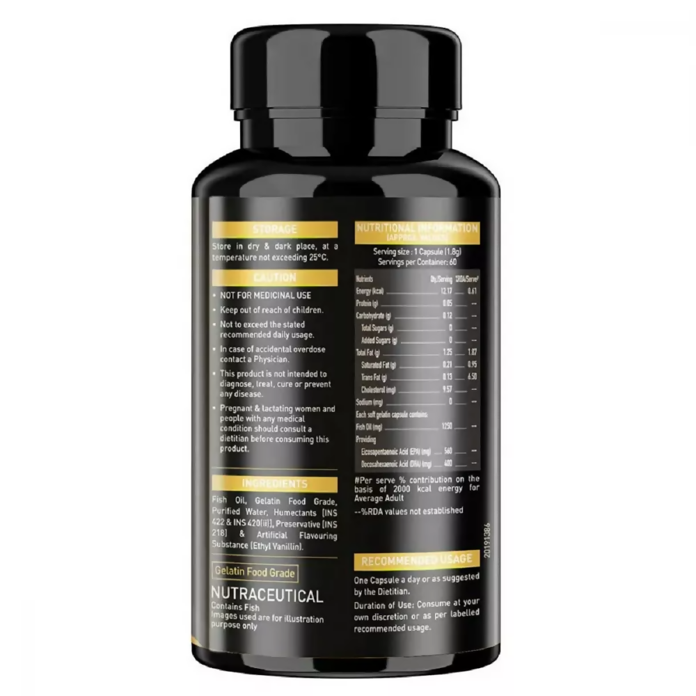 MuscleBlaze Omega 3 Fish Oil Gold Capsules | Grocsy
