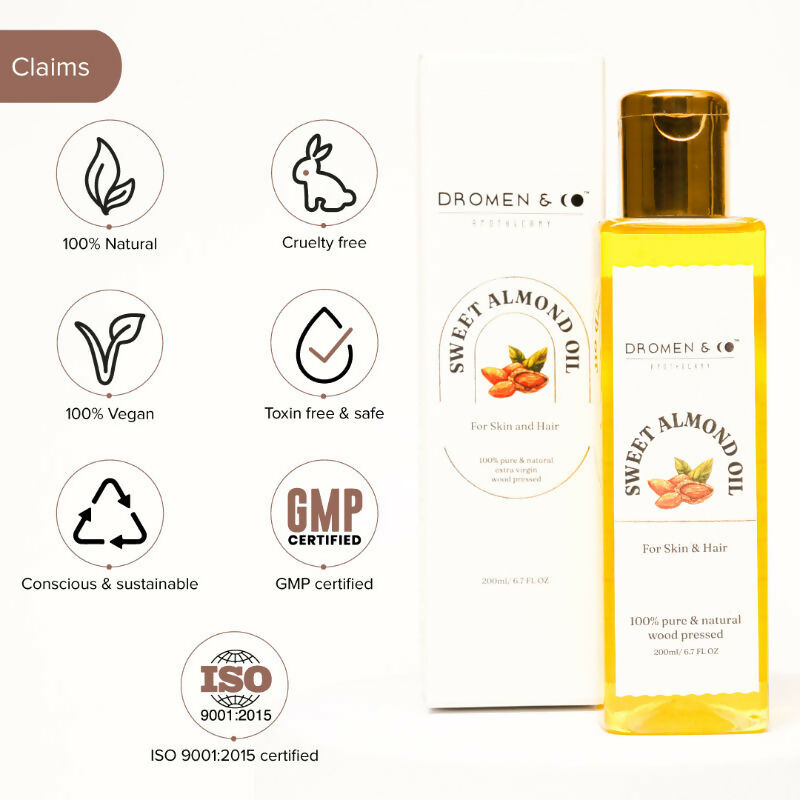 Dromen & Co Sweet Almond Oil For Skin & Hair | Grocsy