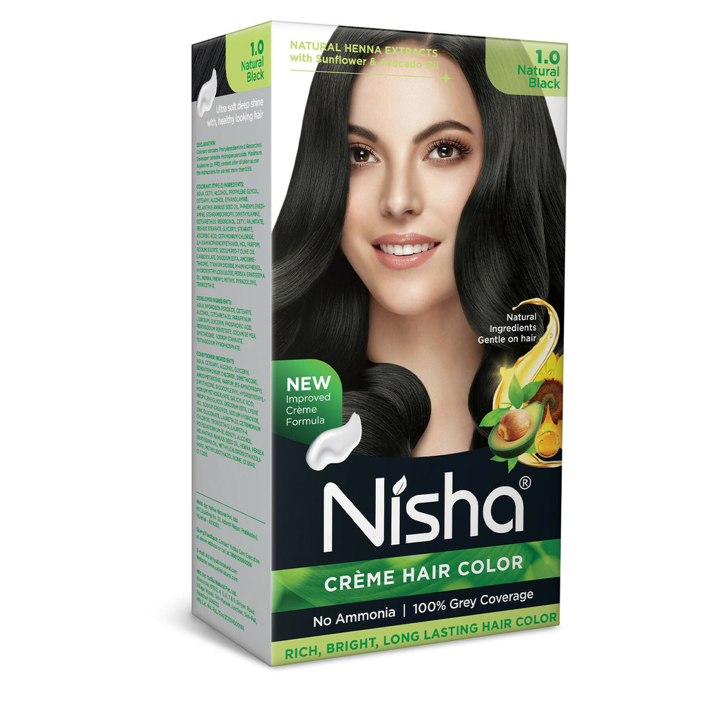 Nisha Creme Hair Color for Women - Natural Black | Grocsy