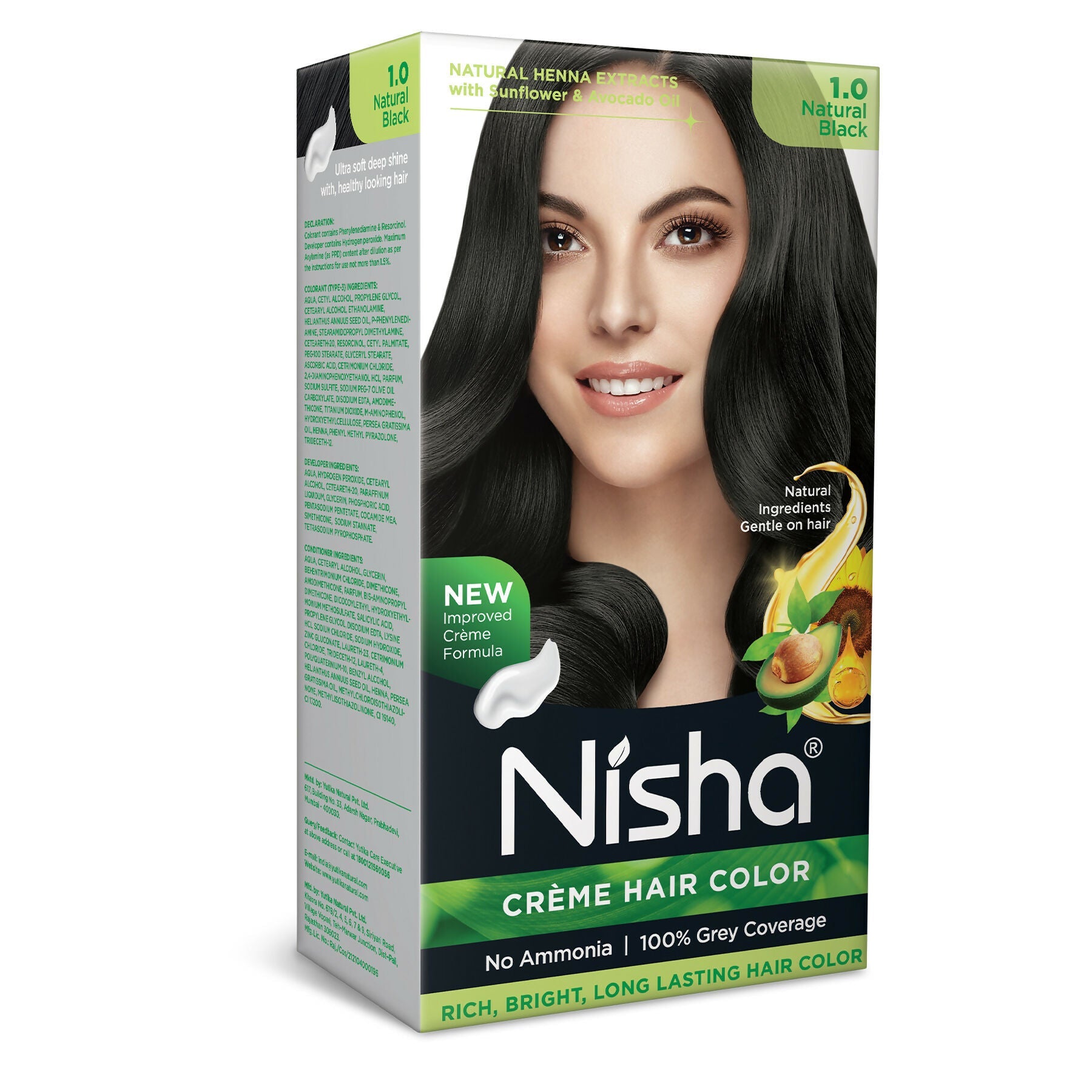 Nisha Creme Hair Color for Women - Natural Black | Grocsy