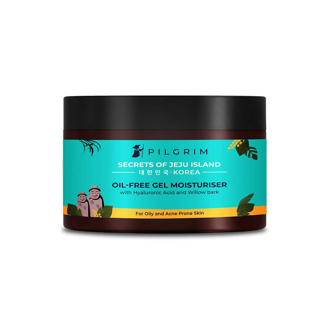Pilgrim Korean Oil Free Gel Moisturizer with Hyaluronic Acid & Willow Bark Extracts, For Oily & Acne-Prone Skin - Korean Skin Care | Grocsy