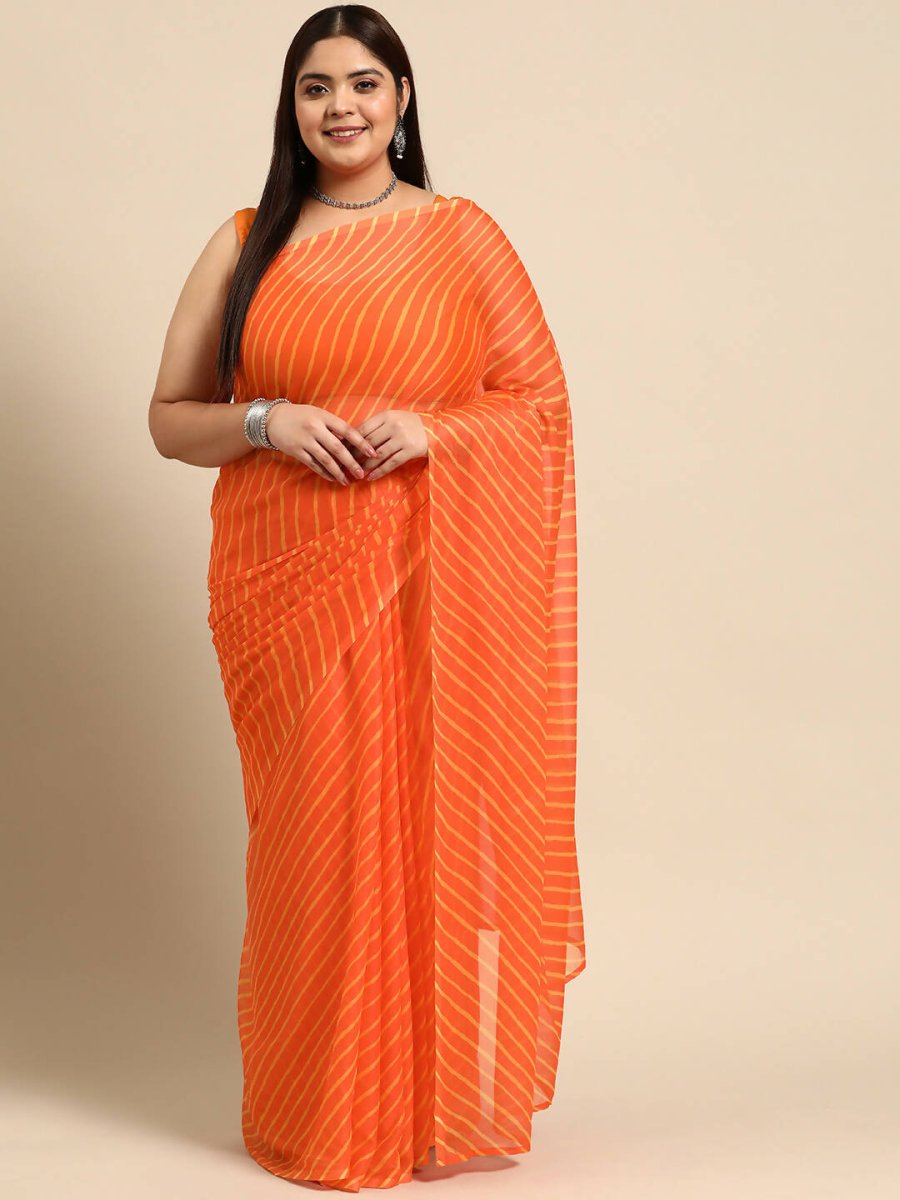 Ahalyaa Women's Traditional wear Saree - Orange | Grocsy