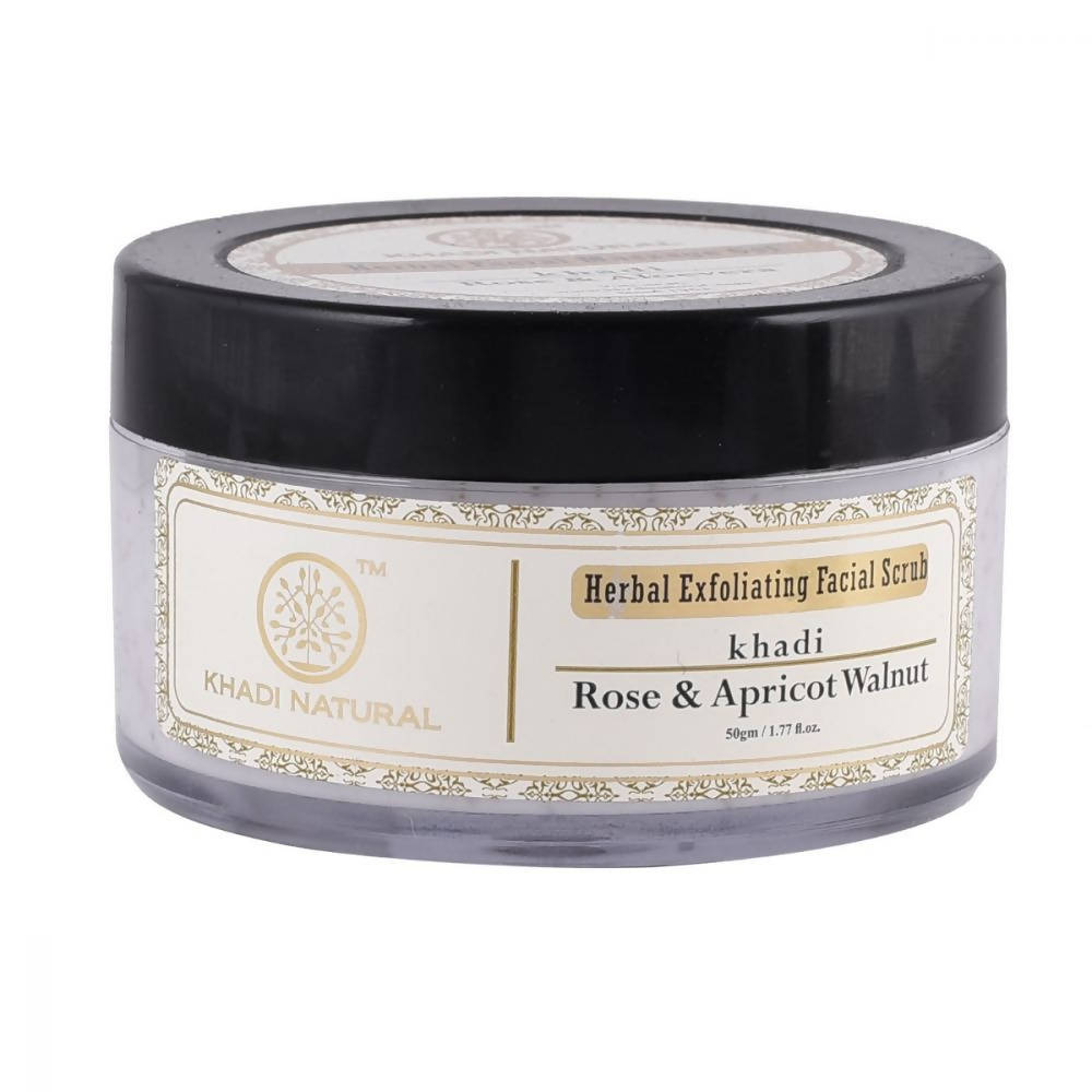 Khadi Natural Rose & Apricot Walnut Herbal Exfoliating Facial Scrub | Grocsy