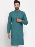 Jompers Men's Green & White Solid Kurta Only | Grocsy