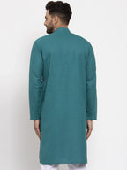 Jompers Men's Green & White Solid Kurta Only | Grocsy