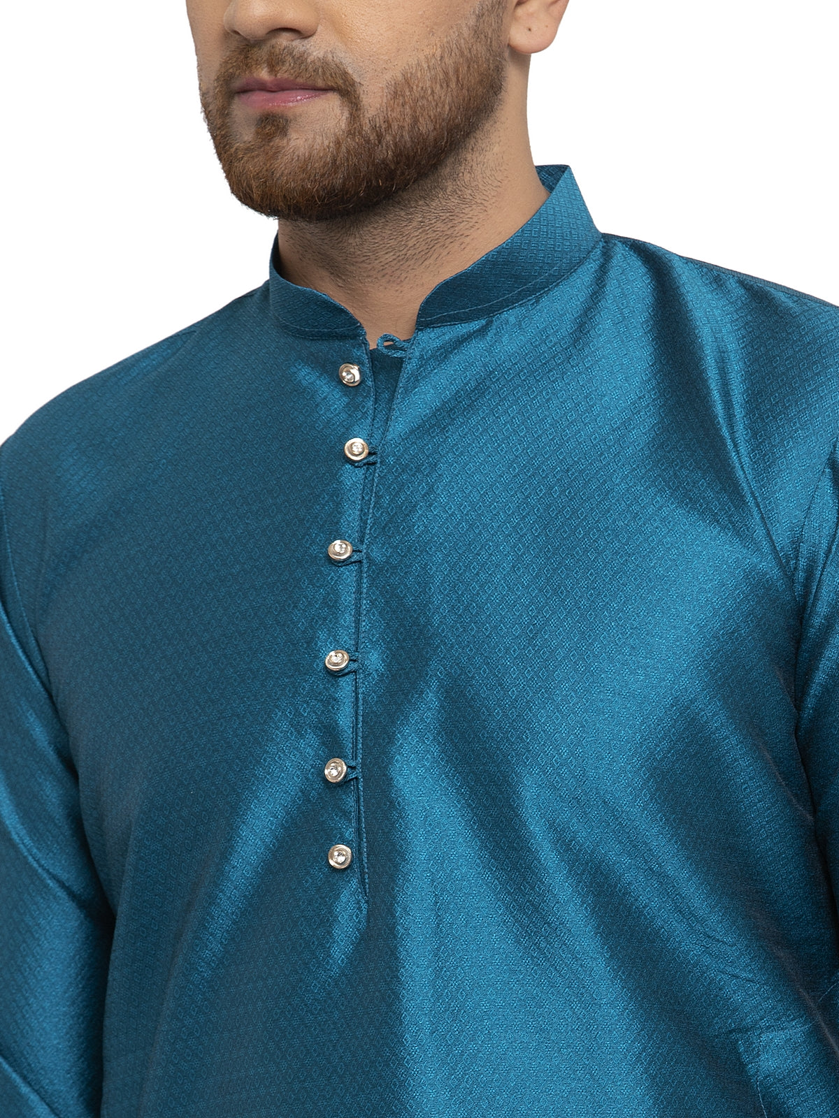 Jompers Men's Peacock Jacquard Kurta Payjama Sets | Grocsy