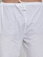 Jompers Men Sky-Blue & White Solid Kurta with Churidar | Grocsy