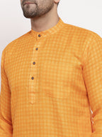 Jompers Men's Beautiful Yellow Woven Kurta Payjama Sets | Grocsy