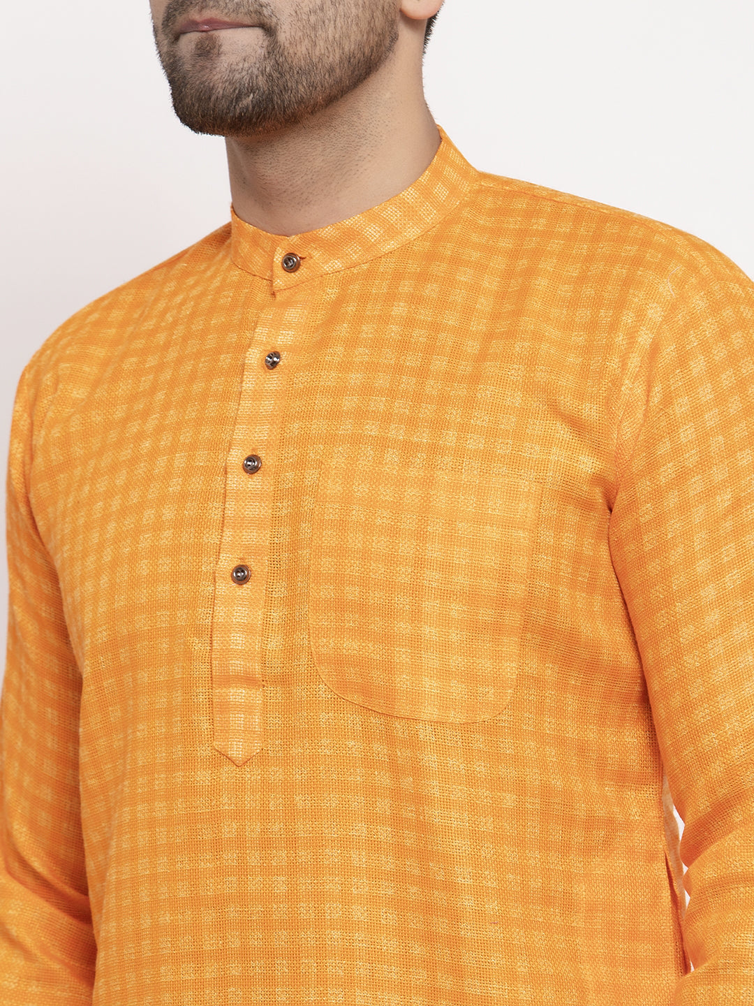 Jompers Men's Beautiful Yellow Woven Kurta Payjama Sets | Grocsy