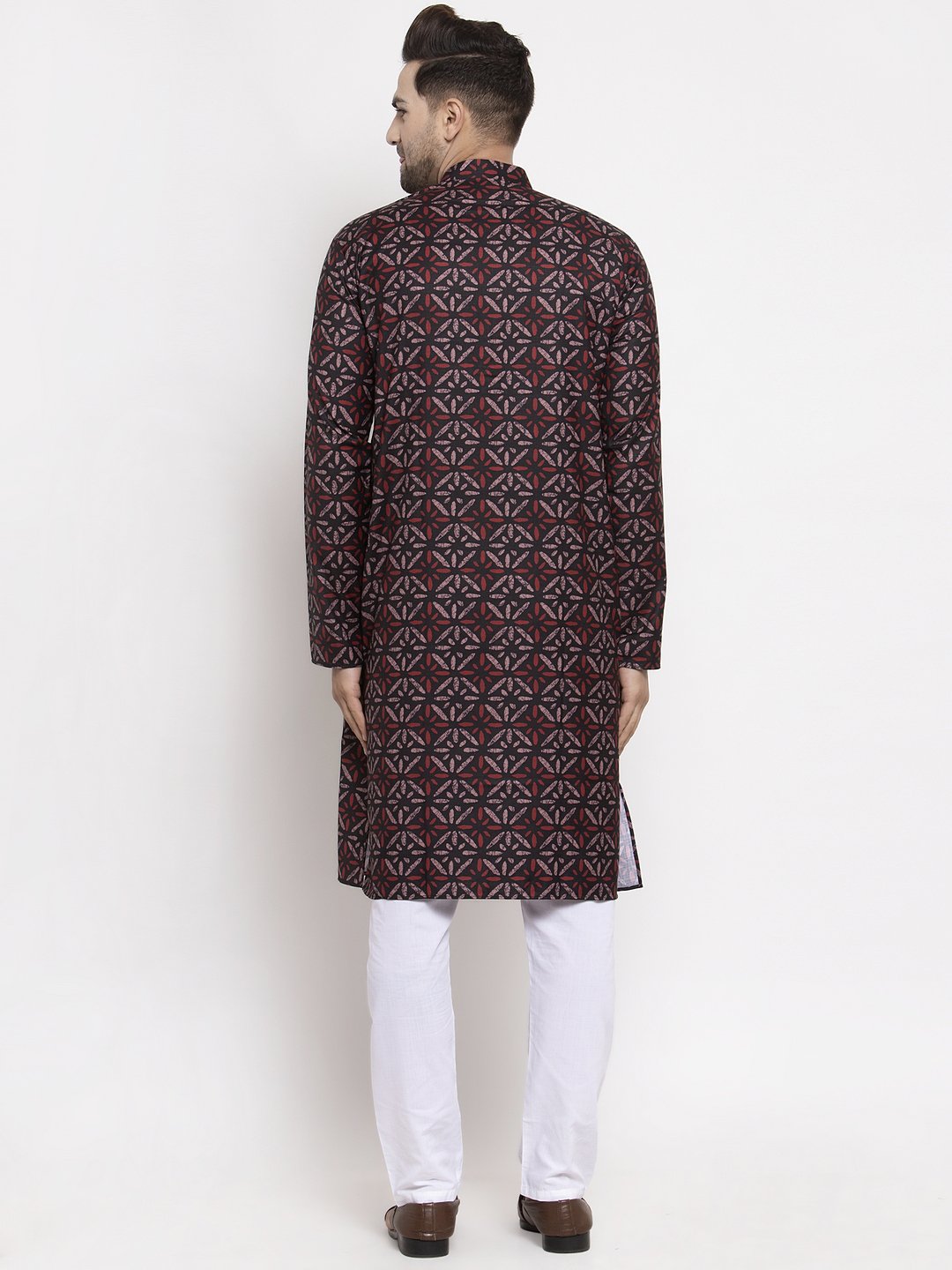 Jompers Men Brown Printed Kurta Only | Grocsy